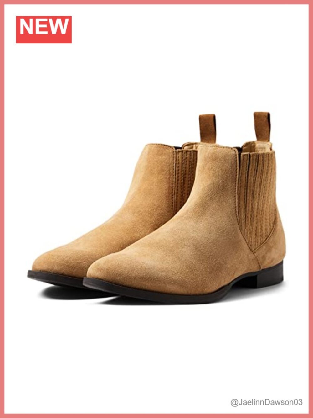 Suede Ankle Bootie with Block Heel and Chelsea Style